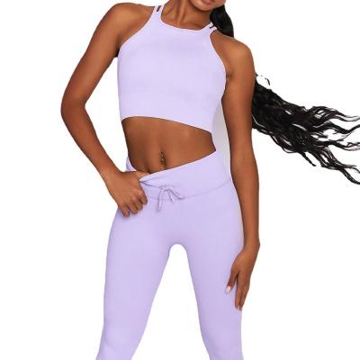 China Breathable High Quality Skinny Slim Yoga Clothing Women Workout Crop Tank Top Yoga Clothes for sale