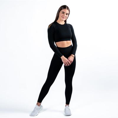 China 2022 breathable custom logo 2 pieces high waist yoga leggings wholesale fitness clothes women's sportswear for sale