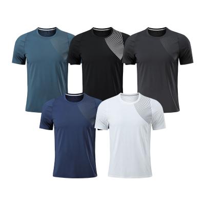 China Anti-Wrinkle Apparel Stocks Simply Fit Men's Yoga Tops Shirts Nylon Quick-Drying Round-Neck T-Shirt Custom Plus Size Mens T-Shirts For Men for sale