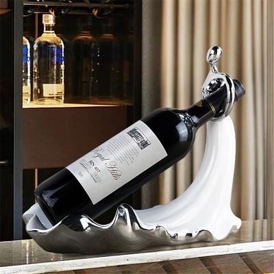 China Newest Design Minimalist Hot Creative Abstract Girl Ornament Modern Fashion Sale Rack Wine Decoration Wine Rack for Home and Hotel for sale