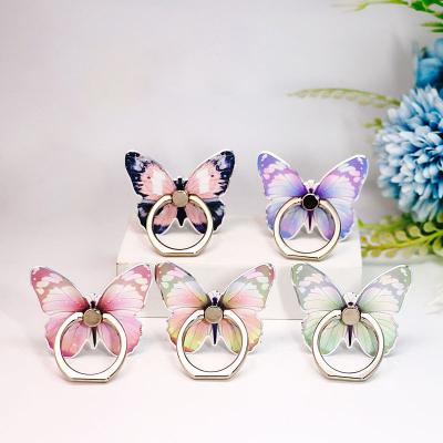 China Beautiful Luxury PORTABLE Luxury Universal Butterfly Mobile Phone Grip Stand Cell Phone Ring Holder Phone Finger Grip for sale