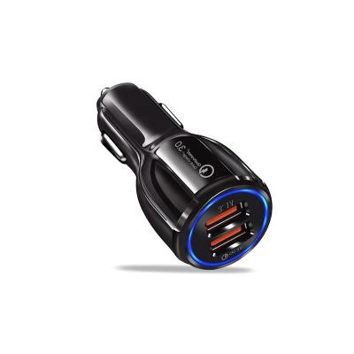 China Good Price OEM 3.1A Qualcomm Dual USB Car Charger 2 Phone Charging 3.0 High Speed ​​Portable Fast Left Car Charger Fast Charger for sale