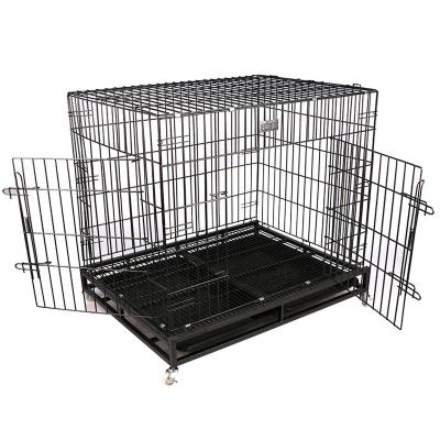 China Viable Wholesale High Quality Multiple Sizes Cheap Kennel Metal Stainless Steel Foldable Dog Cage for sale