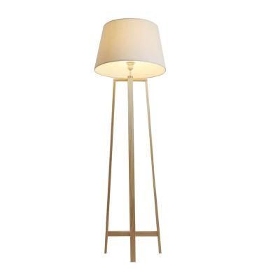 China Modern Natural Square Position Wood Floor Lamp With Fabric Canvas Shade For Living Room Bedroom Hotel for sale