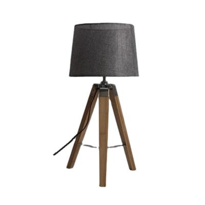 China Modern Medium Modern Wooden Table Lamp with Gray Linen Shade for Living Room etc. bedside. for sale