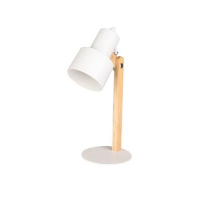 China Student Study Lamp White Metal Desk Lamp New Design Modern Wooden Smart Table Lamps, E14 Max 40W Excluded Bulbs for sale