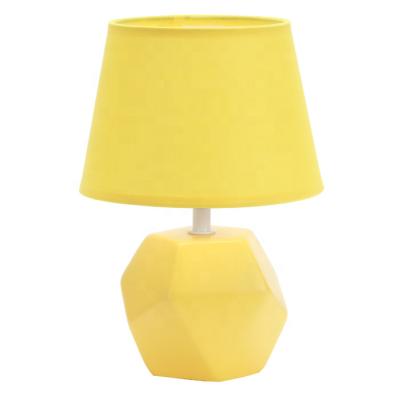 China Small Modern Multi-colors Bedside Table Lamp with Irregular Ceramic Base, Night Desk Light E14 for sale