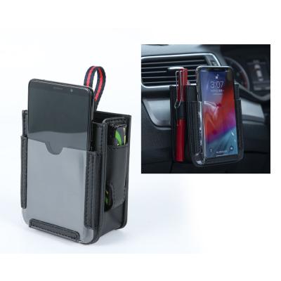 China Universal Business Car Air Vent Phone Holder Car Storage Bag Pocket Organizer for sale