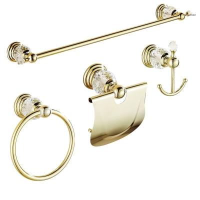 China Crystal Bathroom Towel Ring Towel Hook Set Kitchen Accessories Single-Rod Towel Rack Hardware EUROPEAN Bathroom Hardware for sale