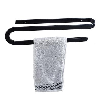 China New Modern Black Towel Rack Single Towel Rail Bathroom Towel Rack for sale