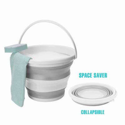 China 5L Handleportable Sustainable Water Bucket Fold Up Ice Broom Spa Silicone Collapsible BBQ Bucket for sale