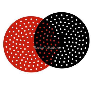 China Large Capacity 20cm Air Fryer Silicone Air Fryer Liners Non-Stick Reusable Perforated Air Fryer Liners Air Baking Mat For Frying for sale