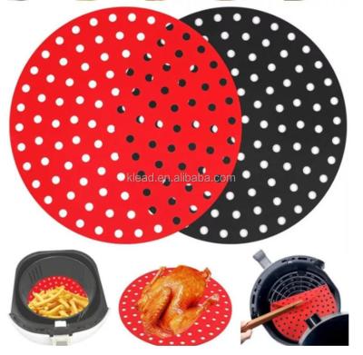 China Large Capacity 19cm Air Free Coating Round Air Fryer Non-Stick Silicone Steamer Pad Baking Inner Layer Cooking Mat Kitchen Utensils Accessories for sale