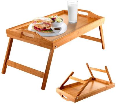 China Foldable KITCHEN Breakfast Tray Adjustable (Size) | Large folding serving tray made of 100% natural organic bamboo for sale