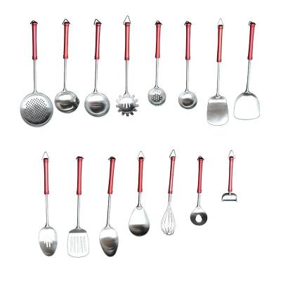 China Sustainable 15 Pcs Set Kitchen Cooking Tools 304 Stainless Steel Shovel Spoon Set Cookware Soup Pocket Kitchenware Kitchenware for sale