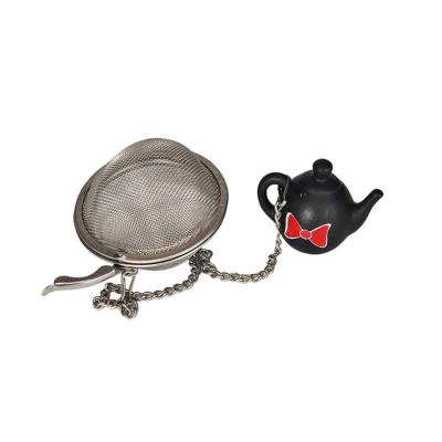 China Sustainable Home Kitchen Gadgets Strainer Filter Set Stainless Steel Tea Ball Infuser With Hanging Teapot for sale