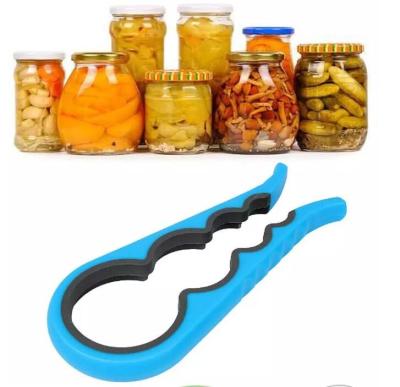 China 4 Viable in 1 Manual Can Opener Multifunctional Plastic Non-slip Jar Bottle Opener for Opening Stubborn Cans for sale