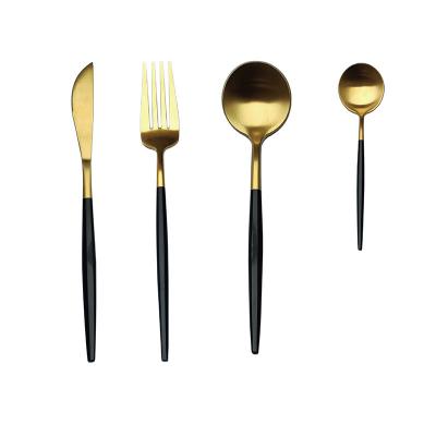 China Sustainable 4pcs Flatware Set Forks Spoons Knives Set Stainless Steel Utensil Cutlery Set Service For 4 Mirror Polished for sale