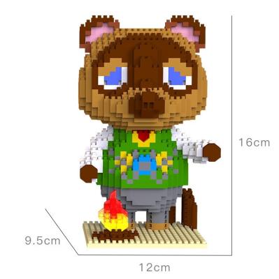 China DIY Model Mini Diamond Bricks Toy Building Block 3D Building Toy Gejia Cartoon Animal Leopard Cat Raccoon Tom Nook Crossing for sale