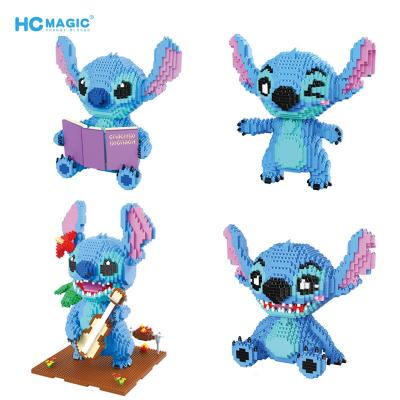 China The Magic Model Assembled Mini Bricks Figures Stitch Micro DIY 3D Cartoon Collectible Toy HC Building Block Toys For Children for sale