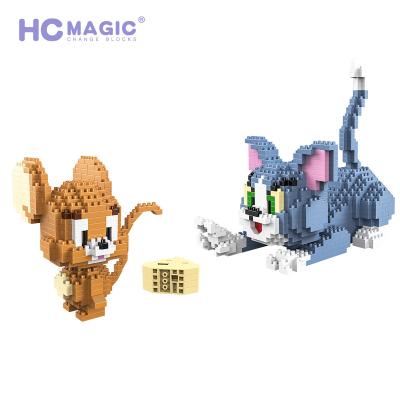 China Assembled Mini Bricks Tom And Jerry Toy HC Cartoon DIY 3D Collectible Model Magic Micro Constituent Building Block Figures Toys For Children for sale