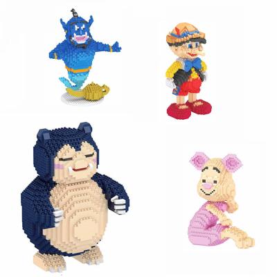 China Building Toy LBOYU Cartoon Collection Assembled Micro Snorlax Diamond Bricks Figures Piglet Magic Lamp Building Blocks Toys For Children for sale