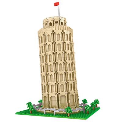 China Leaning Tower of Pisa Mini Building Blocks Toys Italy World Famous Architecture 3D Diamond Bricks Torre de Pisa model building for sale