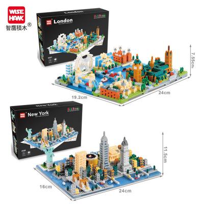 China Diamond Bricks Mini New York London City Model DIY 3D Architecture Toy Children Gift Street View Building Block Toys for sale