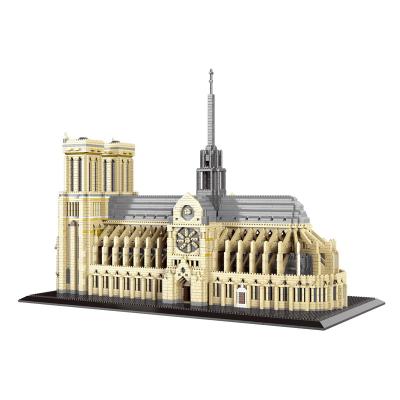 China Toy Children's Diamond Bricks Mini Building Blocks Model France Famous Architecture 3D Building Toys Cathedrale Notre Dame de Paris for sale