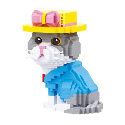 China Toy New Assembly Micro Building Block Pampers Cute Dress Up Brick Toy For Kids Birthday Gift Cat Model Balody Animal Mini for sale