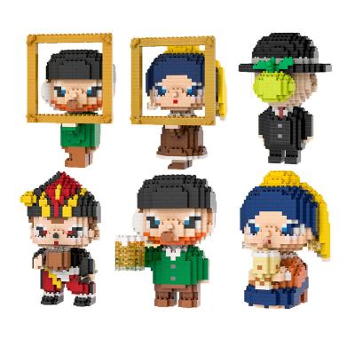 China Building Toy The Son Of Man Girl With Micro Blocks Toys Mini Building Bricks Artist Figures Van Gogh Picasso Assembled By Pearl Earrings for sale