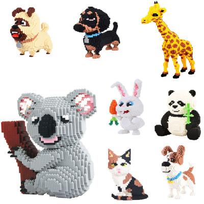 China Building Blocks Panda Koala Figures Toys For Children's Animal Collection Cat Connection Magic Mini Bricks Giraffe Building Toy 4350pcs+ for sale