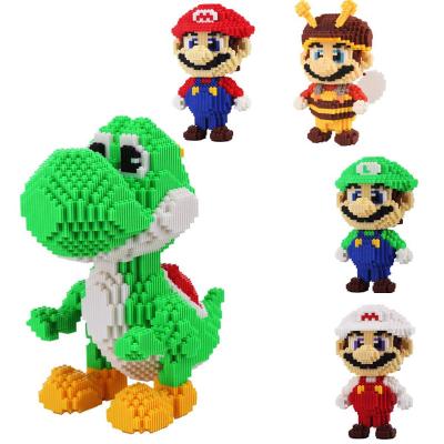 China Construction Toy New Cartoon DIY Assembled Super Bros Connection Mini Bricks Toys Marioed Yoshied Figures Building Block For Child for sale