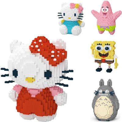 China Building Toy Hot Sale DIY Assembled Mini Bricks Kitty Monsters Mike Connection Patrick Star Building Blocks SpongeBobed Figure Toys For Kid for sale