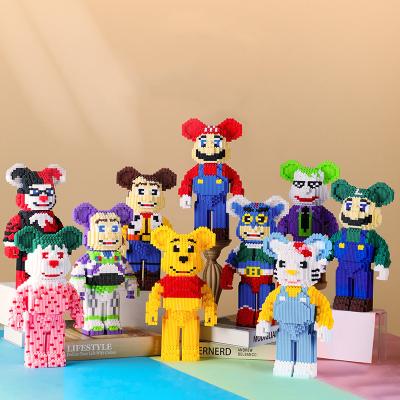 China Assembled 32cm Diamond Micro Bricks Toy Story Model Building Toy New Arrivals Bear 3D Bearbrick Building Blocks Figure Toy For Kids for sale