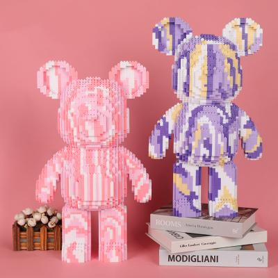 China Construction Toy New Arrivals Assembled Bear 3D Model 52cm Bricks Micro Figure Connection Bearbrick Liquid Building Blocks Toy For Home Decoration for sale