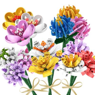 China Building Toy Creative Compatible Assembled Bricks Toys Bouquet Flowers Home Decor Sembo MOC DIY Factory Store Building Blocks for sale