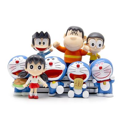 China Cartoon Toy High Quality 8pcs/lot Child Gift Collection Japan Anime Micro Customized PVC Doraemon Action Numbers Toys for sale