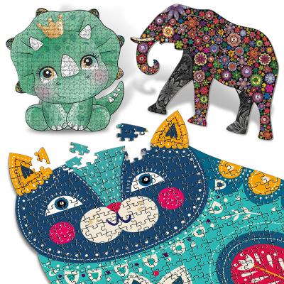 China Dropshipping DIY Animal Paper Educational Game Cat Elephant Dinosaur Jigsaw Puzzle New Arrivals Jigsaw Puzzles 500 Pieces For Children for sale