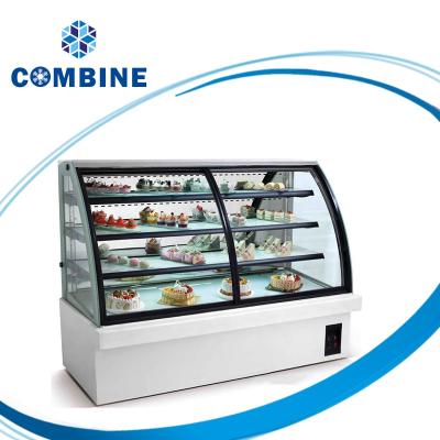 China Single-temperature Curved Sliding Glass Door Cake Fridge Equipment for sale