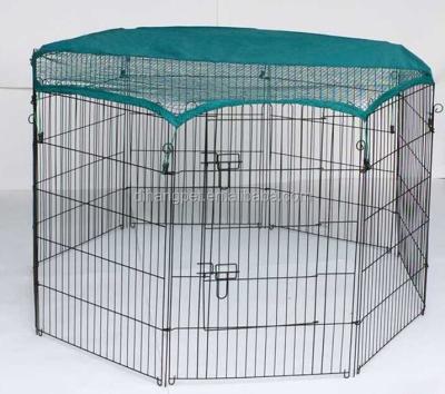 China Durable Zinc Rabbit Running Pet Fence Portable Outdoor Folding Fence Metal Dog Barrier for sale