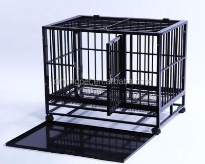 China Sustainable Heavy Duty Square Tube XXL Dog Cage With Four Wheels For Sale for sale