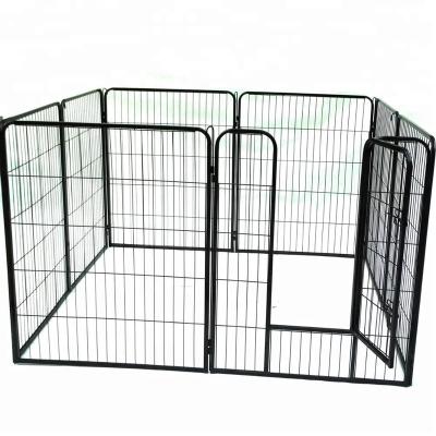 China Sustainable heavy steel metal fence with eight panels for sale