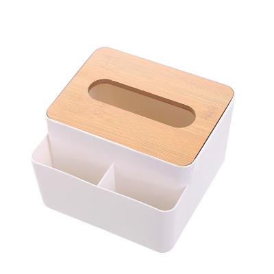 China Durable Wholesale Wooden Bedroom Dresser Stand Rectangle Facial Tissue Disposable Paper Box Cover for sale