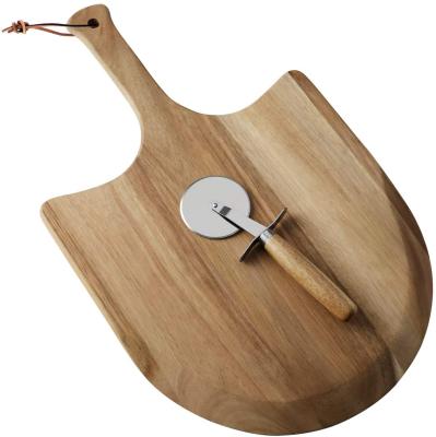 China Sustainable Hot Sales Acacia Chopper Wood Pizza Peel Wood Cutting Pizza Board for sale