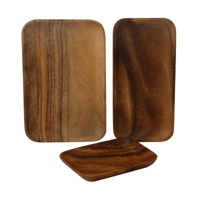 China Sustainable Hot Selling Amazon Rectangle Acacia Wood Charger Dishes for sale