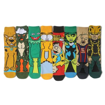 China Personality Sports Comic Breathable Comfy Stockings Cotton Tube Socks Cartoon Pi Character Border Socks for sale