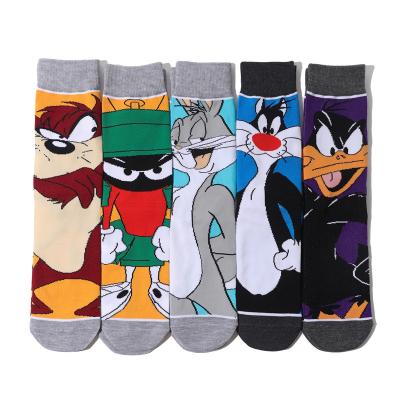 China Medium Cotton Pi Cartoon Personality Tube Cotton Animated Cute Duffy Duck Socks for sale