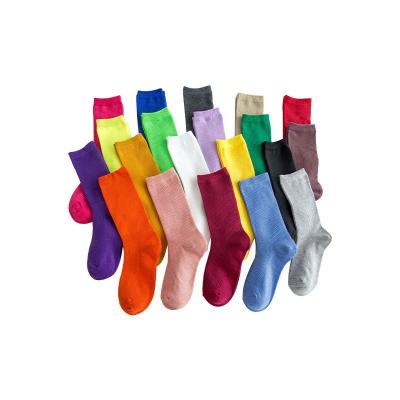 China Wholesale Casual Pi Spring And Summer Women's Socks Solid Color In The Tube Candy Color Cotton Thin Model Socks for sale