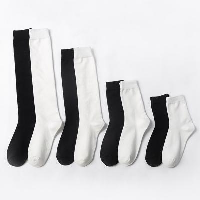 China Women's Mid-Tube Socks Cotton Net Style Overknee Calf White And Black Calf Socks for sale